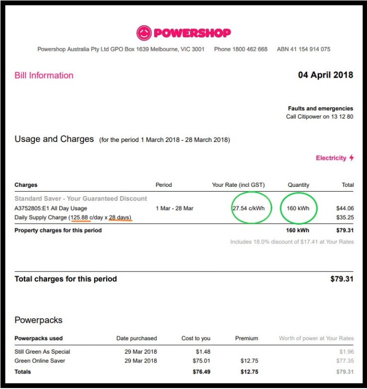 power bill